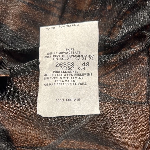 Jessica McClintock Brown Iridescent Taffeta Midi Shirt Sz-7 - Picture 7 of 7